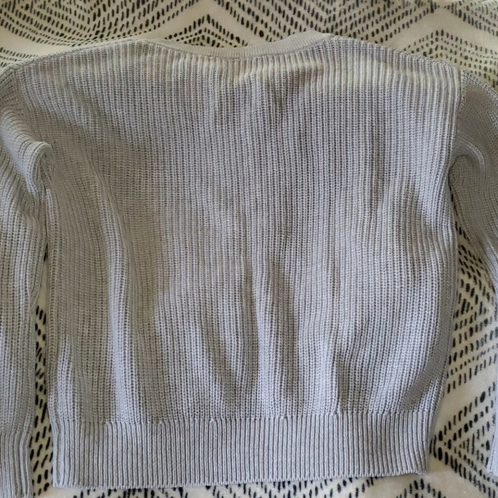 Rails Gray Lace Up Sweater Size S - Picture 7 of 12